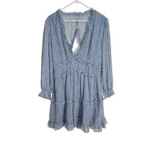 Blue Cheetah Print Dress Womens Size XL